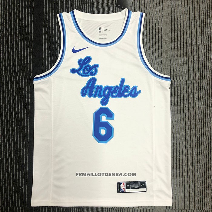 Maillot Los Angeles Lakers LeBron James NO 6 Classic 2019-20 Blanc